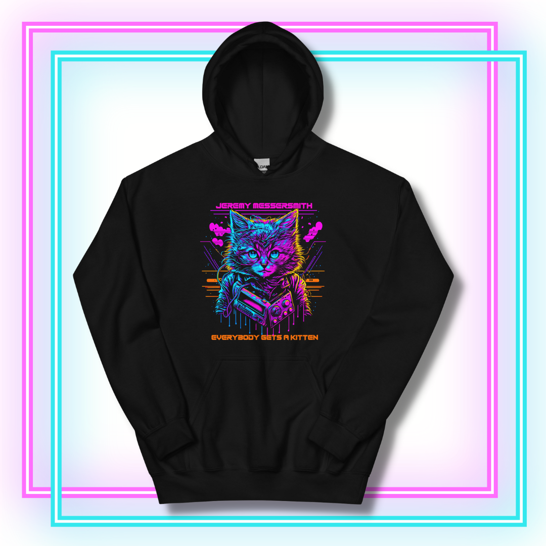 80s Synthwave Kitten Hoodie