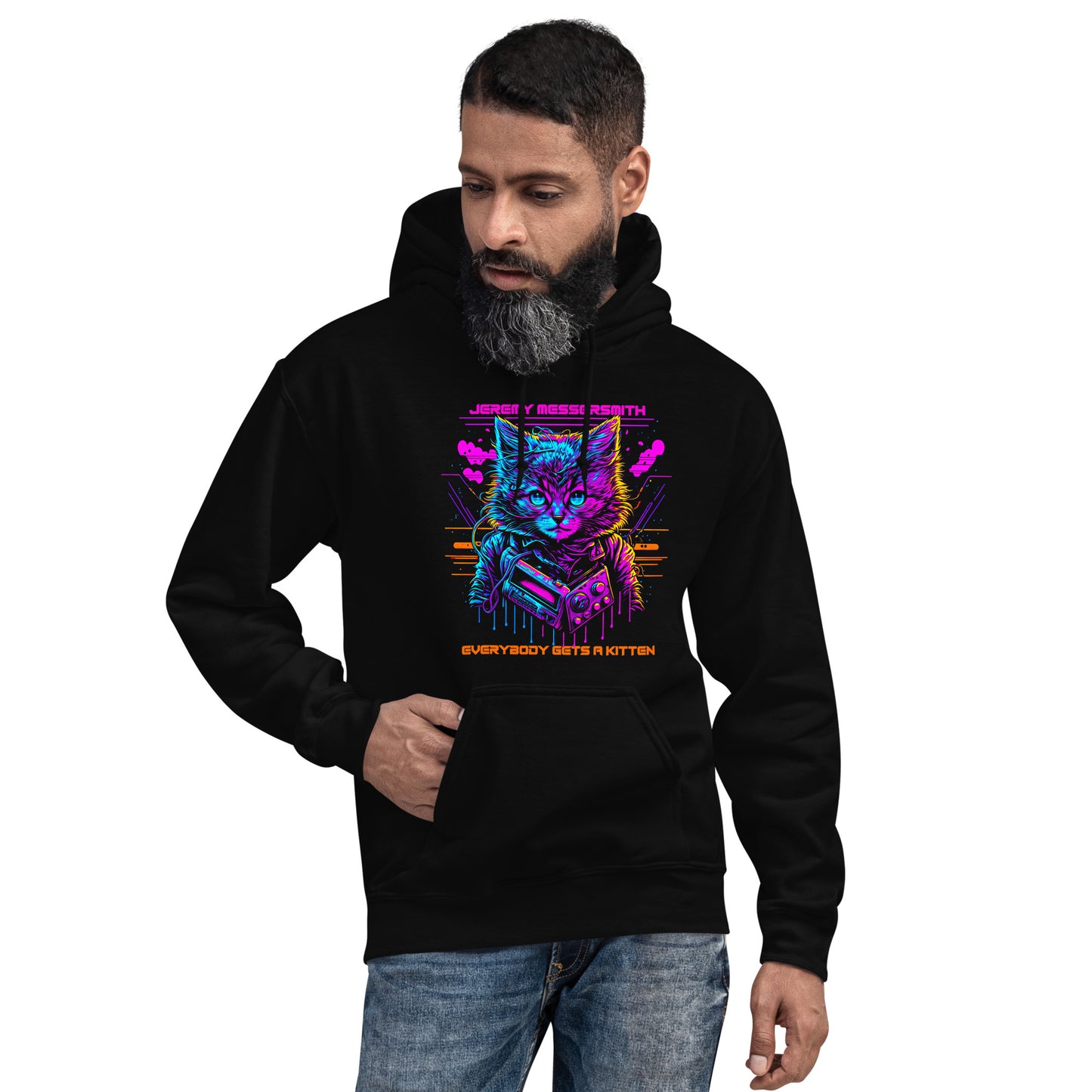 80s Synthwave Kitten Hoodie