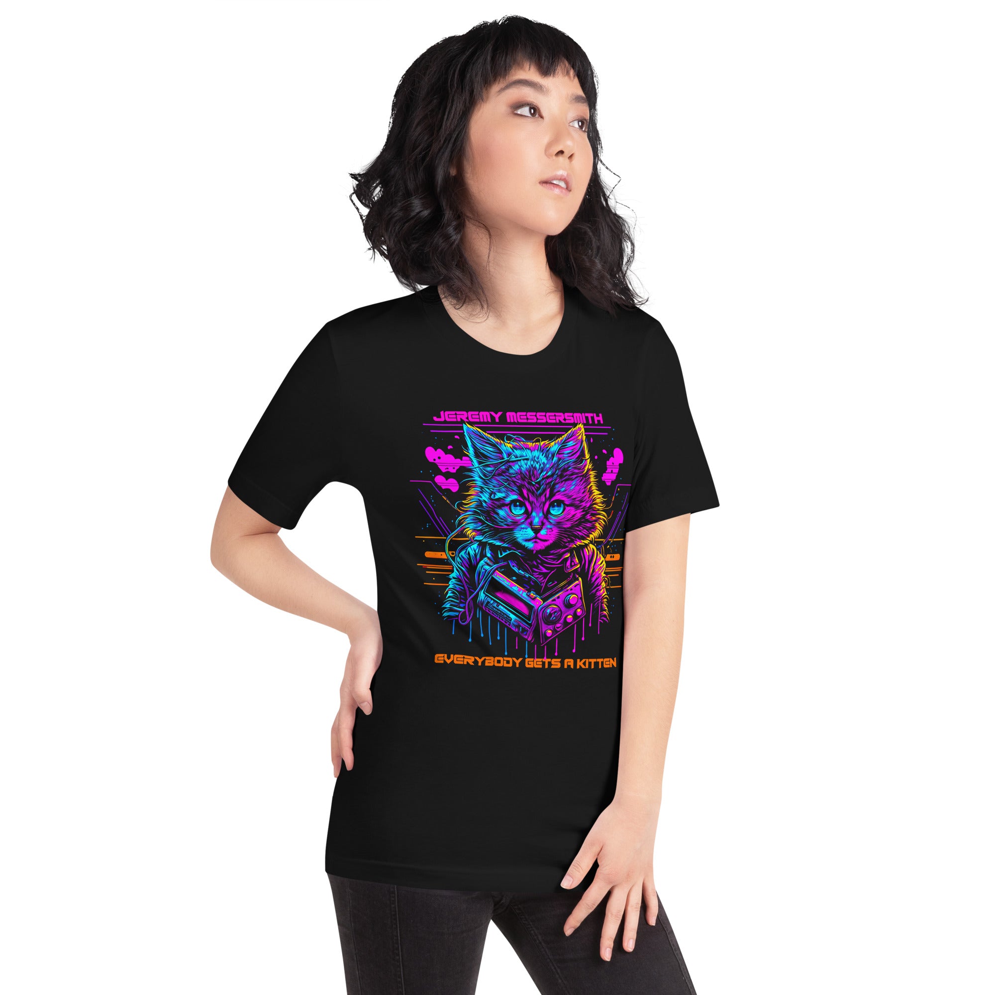 80s Synthwave Kitten T shirt